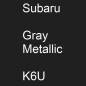 Preview: Subaru, Gray Metallic, K6U.